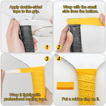 Pickleball Grip Tape 3pcs Overgrip Pickleball Paddle Grip Tape with Raised Ridge Replacement Grip Wrap Accessory for Pickleball Paddle Handle - color: White