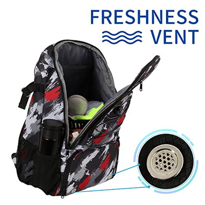 Sports Baseball&Softball Bat Bag For Youth｜Adults, Baseball Equipment Backpack Bag with Shoe Compartment,Fence Hook,Holds Bat, Helmet, Glove - color: Multicolor