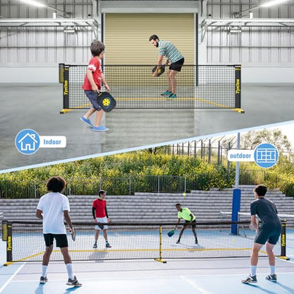 Portable Pickleball Net for Driveway, 22 FT Regulation Size & 11 FT Half Court Size Pickle Ball Net with Ball Collector, 2-in-1 Pickle Ball Net with Carry Bag for Garages Backyard - style: Pickleball Net