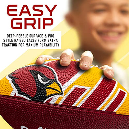 Franklin Sports NFL Team Footballs - Rubber Youth Mini Balls for All Teams - Kids 8.5" Football + Air Pump Sets - Official NFL Licensed - style: Arizona Cardinals