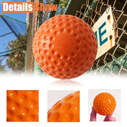 Dimpled Softballs 11 Inch Pitching Machine Softballs for Hitting and Fielding Practice12PACK （one Dozen） - color: orange