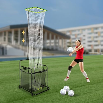 Volleyball Setting Trainer Net Volleyball Training Equipment with Adjustable 5.58-11FT Height and Angle for Professional, Beginner Serving, Passing Setting Training Practice Equipment Indoor Outdoor