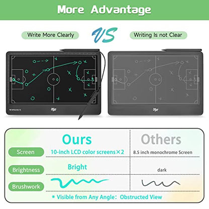 Electronic Football Coach Board - LCD Soccer Tactical Coaching Board with Stylus Pen for Football Coach Marker Training Writing Tablet