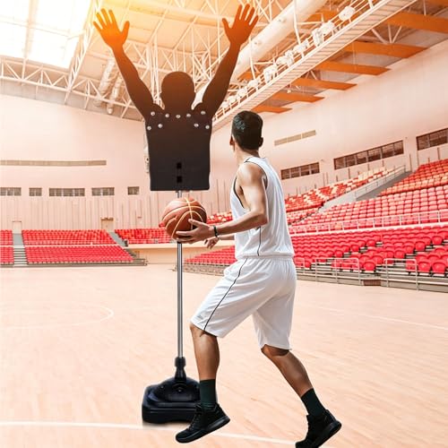 Basketball Training Defender Dummy, Height Adjustable Training Mannequin, Portable Defender Practice Dummy with Water Injection Base,for Shooting Dribbling Drills