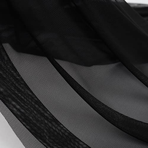 Superfine 4-Way Stretch Net Fabric Nylon Spandex Power Mesh, Pre-Cut 5 Yards Long 60" Wide, Lightweight Sheer (Black) - color: Black