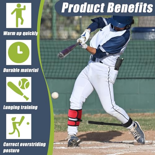 Wettarn Baseball Training Aid Softball Training Harness Baseball Practice Equipment for Stepping Out Leg Pulling Out Overstriding Lunging - color: Red