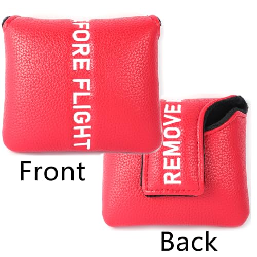 Golf Head Cover with RBF Design for Golf Club - size: for Large Mallet, style: Red