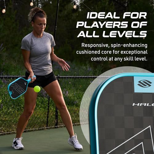 Selkirk Sport SLK Halo Raw Carbon Fiber Pickleball Paddle | Power, Pro and Control Pickleball Paddles | T700, 18K Ultraweave, Aramid Fiber LinkWeave | Designed & Controlled in USA - color: Control | Blue | 2025, size: Max (All - Around Paddle)