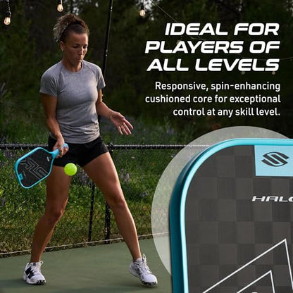 Selkirk Sport SLK Halo Raw Carbon Fiber Pickleball Paddle | Power, Pro and Control Pickleball Paddles | T700, 18K Ultraweave, Aramid Fiber LinkWeave | Designed & Controlled in USA - color: Control | Blue | 2025, size: Max (All - Around Paddle)