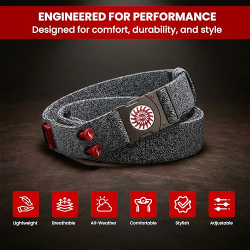 The Byrd Belt - Reversible Golf Belt with Ball Marker, Tee Sheath & Divot Tool for Men - On & Off Course Adjustable up to 44”