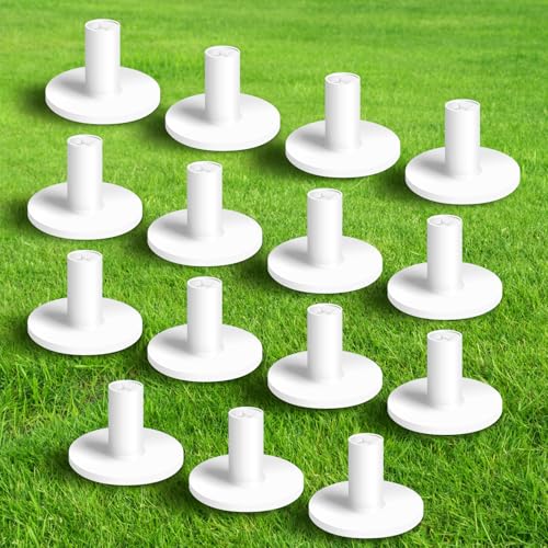 Amy Sport Rubber Golf Tees for Driving Range Value 15 Pack, 1.5’’ or 2.0’’ White/Black Holders for Hitting Mats Indoor Outdoors, Stable Height Control - color: Pure White 15 Pack All 1.5''