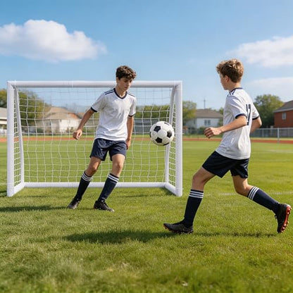 ZENY Portable Soccer Goal for Backyard,12x6 / 10x6.5 / 8x5 / 6x4 ft Kids Adults Soccer Net and Frame for Home Backyard Practice Training Goals, Soccer Training Equipment - style: 6 x 4FT - HPVC