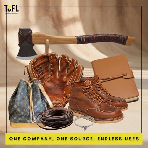 TOFL Softball and Baseball Glove Lace Kit | Mitt Lace Glove Repair Lacing Kit | 2 Leather Laces with Lacing Needle for Catchers Glove