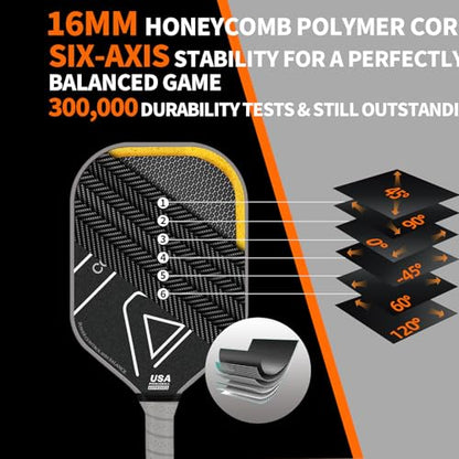 Pickleball Racket Set (2 Rackets), T700 Carbon Fiber Pickleball Rackets (2), 2 Outdoor pickleballs, 2 Indoor pickleballs, 1 Pickleball Bag (Unisex)