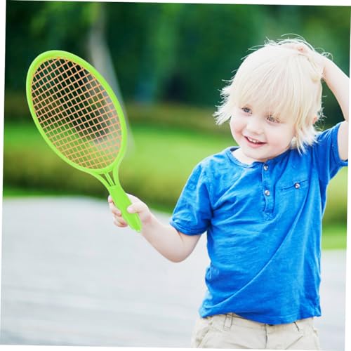 SUPVOX Tennis Lightweight Outdoor Sports Plaything for Green Mini Plastic Racket for Hand Eye Coordination and Athletic Training