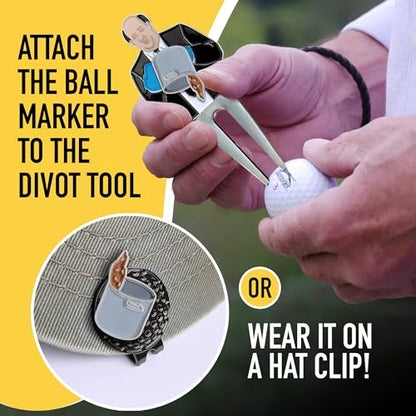Golf Divot Tool Gift Set – Magnetic Divot Tool, Ball Marker, Hat Clip, & Case Made in USA from Durable Rust-Free Material for Easy Ball Marking, Repairing Divots, and Perfect Golf Gifts - color: Kevin