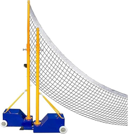 Portable Volleyball & Badminton Net Stand with Stable Base & Wheels for Indoor/Outdoor Use - Adjustable Height, Easy Setup, Perfect for Gym & Backyard Games