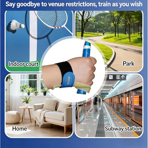 Professional Badminton Wrist Stabilizer Wrist Trainer Skill Enhancer Stabilization Device for Accurate Swing Training - color: Left Hand Blue