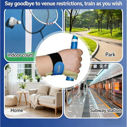 Professional Badminton Wrist Stabilizer Wrist Trainer Skill Enhancer Stabilization Device for Accurate Swing Training - color: Left Hand Blue