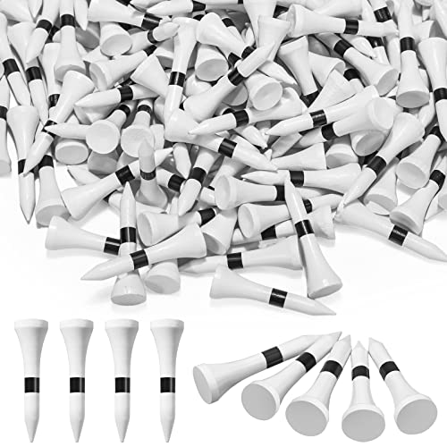 Mudder Golf Tees Bulk Wooden Bamboo Golf Tees Multicolor Wood for Men Balls Accessories - color: White，Black, size: 1-1/2 Inch