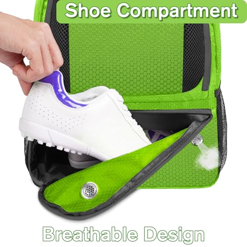 YOREPEK Soccer Backpack,Soccer Bag with Ball Holder, Water resistant Sport Equipment Bags Fit Basketball Volleyball Football - color: Green