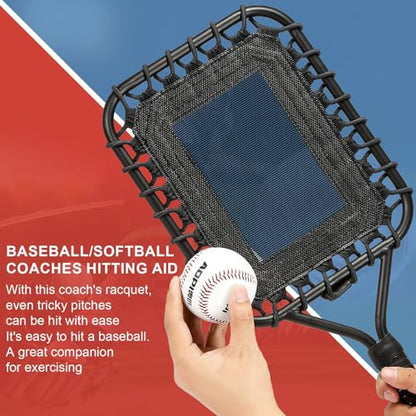 Baseball Racket for Fly Balls: Fungo Racket Baseball/Baseball Racket for Coaches and Parents to Help Players Practice Hitting Grounders and Pop Flies (New) - color: BLACK
