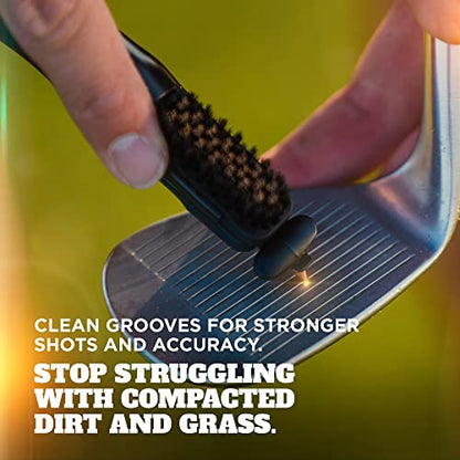 Frogger BrushPro Golf Club Cleaner with Ergonomic Grip and 2.5 ft. Retractable Cord - Sturdy Golf Club Brush and Groove Cleaner for Golfers
