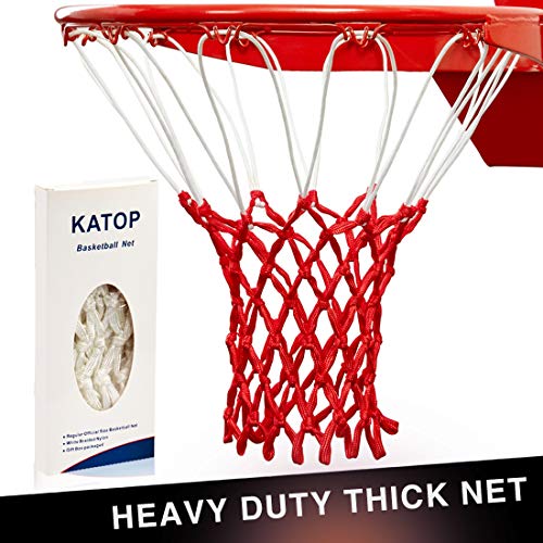 KATOP Premium Quality Professional Heavy Duty Basketball Net Replacement - All Weather Anti Whip,Fits Standard Indoor or Outdoor Rims - 12 Loops