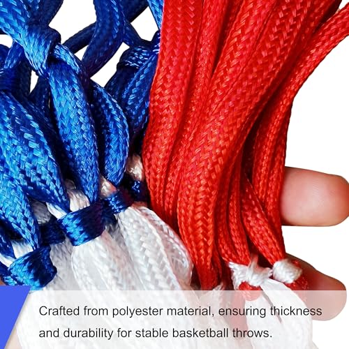 4PCS Thickening Heavy Duty Mini Small Basketball Net Replacement, Nightlight Basketball Net with Basketball Silicone Bracelets