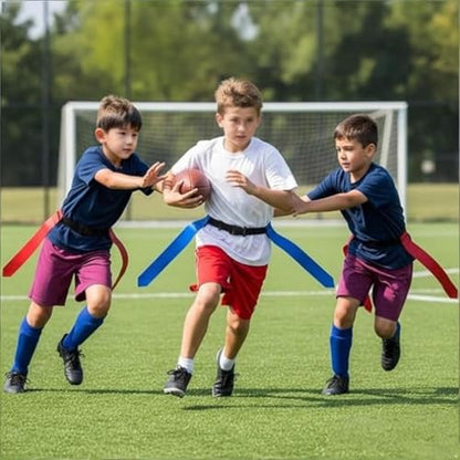 Alvivi ﻿﻿Flag Football Belts Adjustable Flag Football Set with 3 Flags Suitable for Youth Adults and Kids Training Equipment