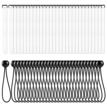 60pc Soccer Net Fastener Set - White Self Stick Attachment Straps and Black 5.9' Ball Bungee Cords Rebounder Accessories