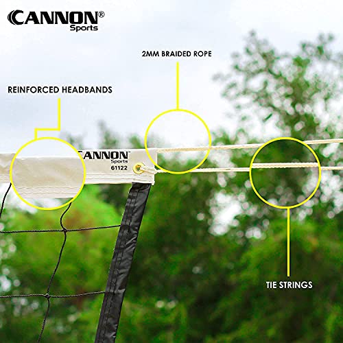 Cannon Sports Volleyball Net - Durable Indoor Outdoor Net (30 FT Length x 3 FT High) for Recreational, Backyard, Gymnasium, & Beach Play - Pro Quality 2mm Braided Rope Cable - Easy Setup