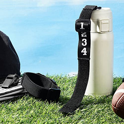 Taiyin 3 Pcs Football Referee Gear Official Football Numbered Wrist Down Indicator Sliding Side Clip Umpire Indicator Hook and Loop Umpire Football Referee Gear Wristband Referee Accessories, Black