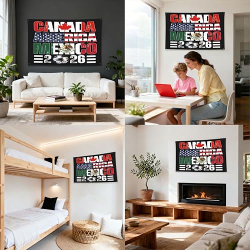 American Canada Mexico 2x3 Ft Flag Soccer Lovers Flags Football Supporters Banner