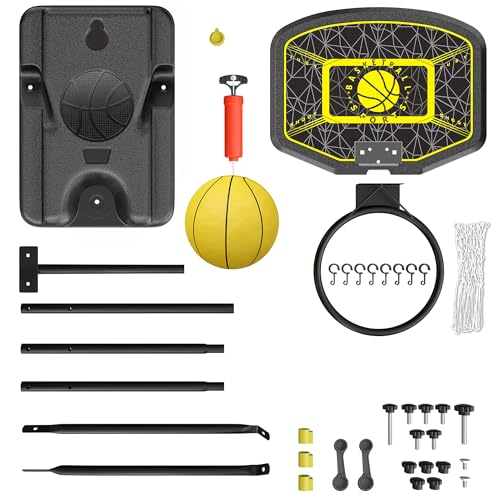 Kids Basketball Hoop GILIKOKO Adjustable Height 3.6 ft-6.2 ft Indoor Outdoor Toddler Plastic Basketball Goal Outside Yard Games Toys Gifts for Children