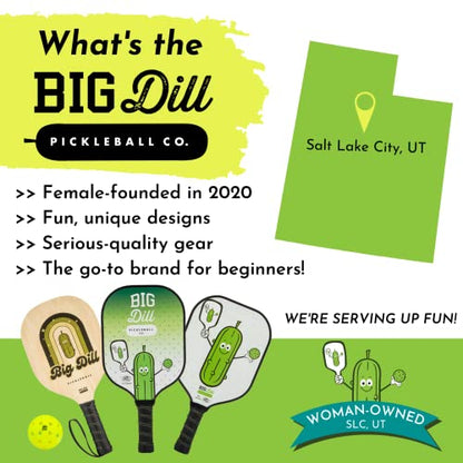 Big Dill Pickleball Paddle Set 2-Pack Pickleball Paddles with Outdoor Pickleball Balls, Paddle Covers & Carry Bag | Pickleball Paddles Set of 2 USAPA Approved - style: Fiberglass