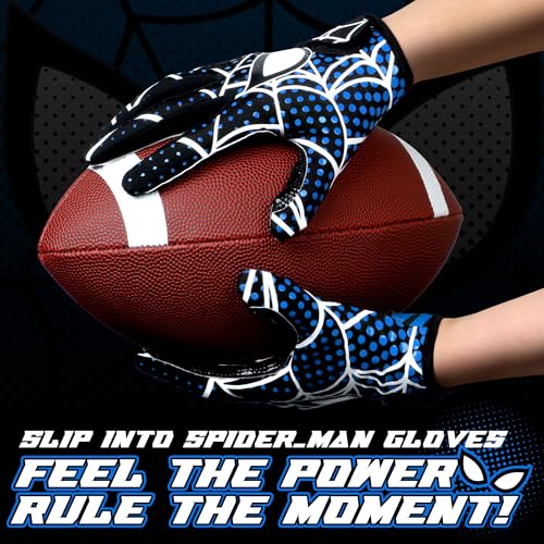 Kids Football Gloves, Youth Football Receiver Gloves with Super Sticky Grip, for Boys Girls Ages 8–12