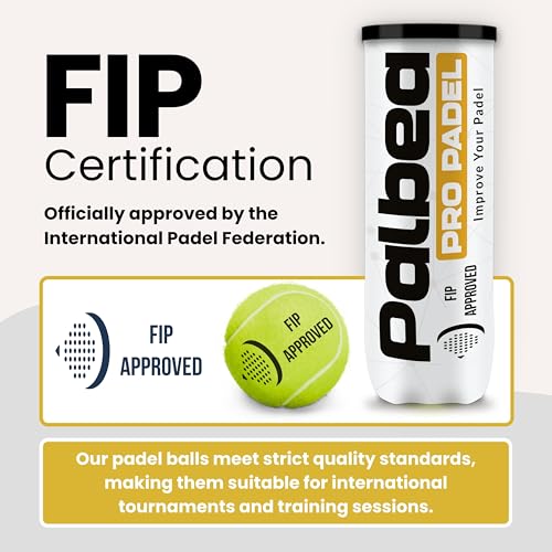 Palbea PRO Padel Balls. 6/12/24 Tubes of 3 Padel Tennis Balls FIP Approved. Paddle Balls Made of HV Felt for Training and Tournament. Suitable for Any Surface or Sites. - style: 1 Carton x 24 Tubes