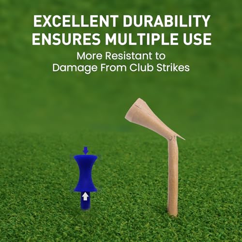 FINGER TEN Plastic Golf Castle Tees Step Down Unbreakable Mixed or Same Height Value 100 Count, 2 3/4, 2 1/4, 2, 1 3/4, 1 1/2 Inch Length Colorful for Practice - color: All 1 1/2'' in Blue