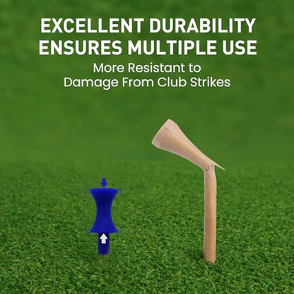 FINGER TEN Plastic Golf Castle Tees Step Down Unbreakable Mixed or Same Height Value 100 Count, 2 3/4, 2 1/4, 2, 1 3/4, 1 1/2 Inch Length Colorful for Practice - color: All 1 1/2'' in Blue