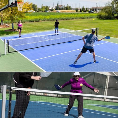 Pro Pickleball Net Portable with Wheels – 22ft Heavy Duty Pickleball Net System with Sturdy Aluminum Frame for Outdoor & Indoor – Nylon Net & Carrying Bag for Pickleball, Tennis, Badminton - style: In-Ground
