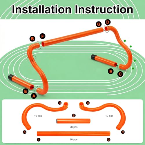 Eorbow 10 Pack 9" Agility Hurdles, Plastic Speed Agility Training Hurdle, Detachable Sturdy Plyometric Hurdles, Training Equipment Set with Carry Bag for Football, Soccer, Basketball, Athletes