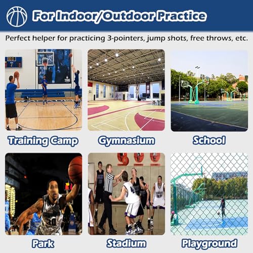 Basketball Hoop Outdoor Net Catcher Return System, 180° Rotatable Basketball Rebounder for Court Inside Training Camp, Shooting Practice Attachment Easy to Set Up