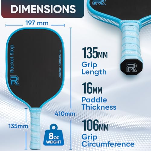 Aero Hobby Carbon Pickleball Paddle for Beginners & Recreational Players-Lightweight with Carbon Fiber Face, 16mm PP Honeycomb Core, Forgiving Sweet Spot, Cushioned Grip, Quality Gift Box