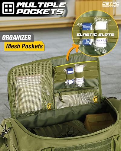 DBTAC 40L Tactical Gym Bag for Men | Military Heavy Duty Duffle Bag with Adjustable Strap for Gym Workout Fitness, Basketball Soccer Sport Training & Weekend Travel, Green