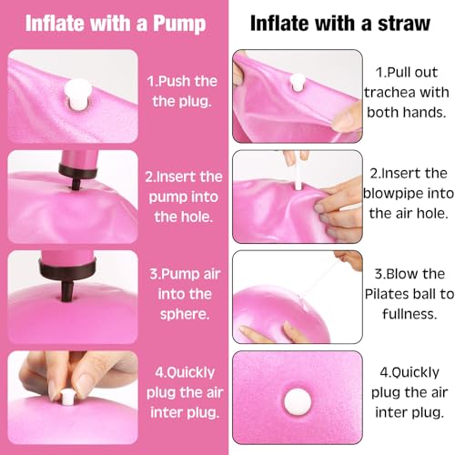 2 Pcs Connection Ball with Pump 9 Inch Pilates Baseball Softball Batting Trainer Improve Arm Action Hitting & Pitching Efficiency Connection Ball for Baseball - color: Pink