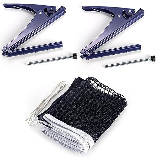 Hbaushun Collapsible Table Tennis Net,Training Competition Professional Ping Pong Net Portable Posts with Adjustable Strength Clip,Stable Base for Standard Table