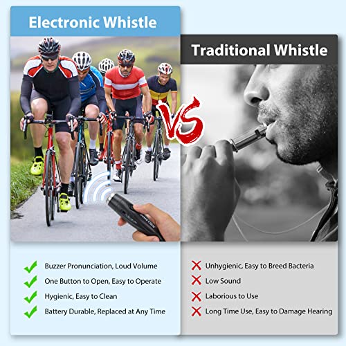 Electronic Whistles 2 Pack, Handheld 3 Tones High Volume Electric Whistles with Lanyard for Teacher, Coaches, Referees, Training Whistle, Loudest Outdoor Emergency Whistle, Sports Whistle Gifts