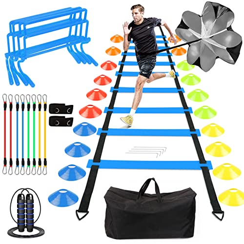 Agility Training Equipment Set, Soccer Training Equipment for Kids,Football Training Equipment,Agility Ladder Speed Training Equipment