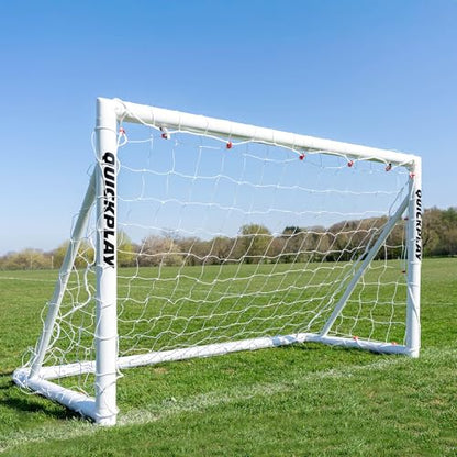 QUICKPLAY Q-Fold Soccer Goal | 30-Second Folding Design for Easy Setup | Portable & Weatherproof uPVC Soccer Goal for Backyard | Durable Post for Adults & Kids